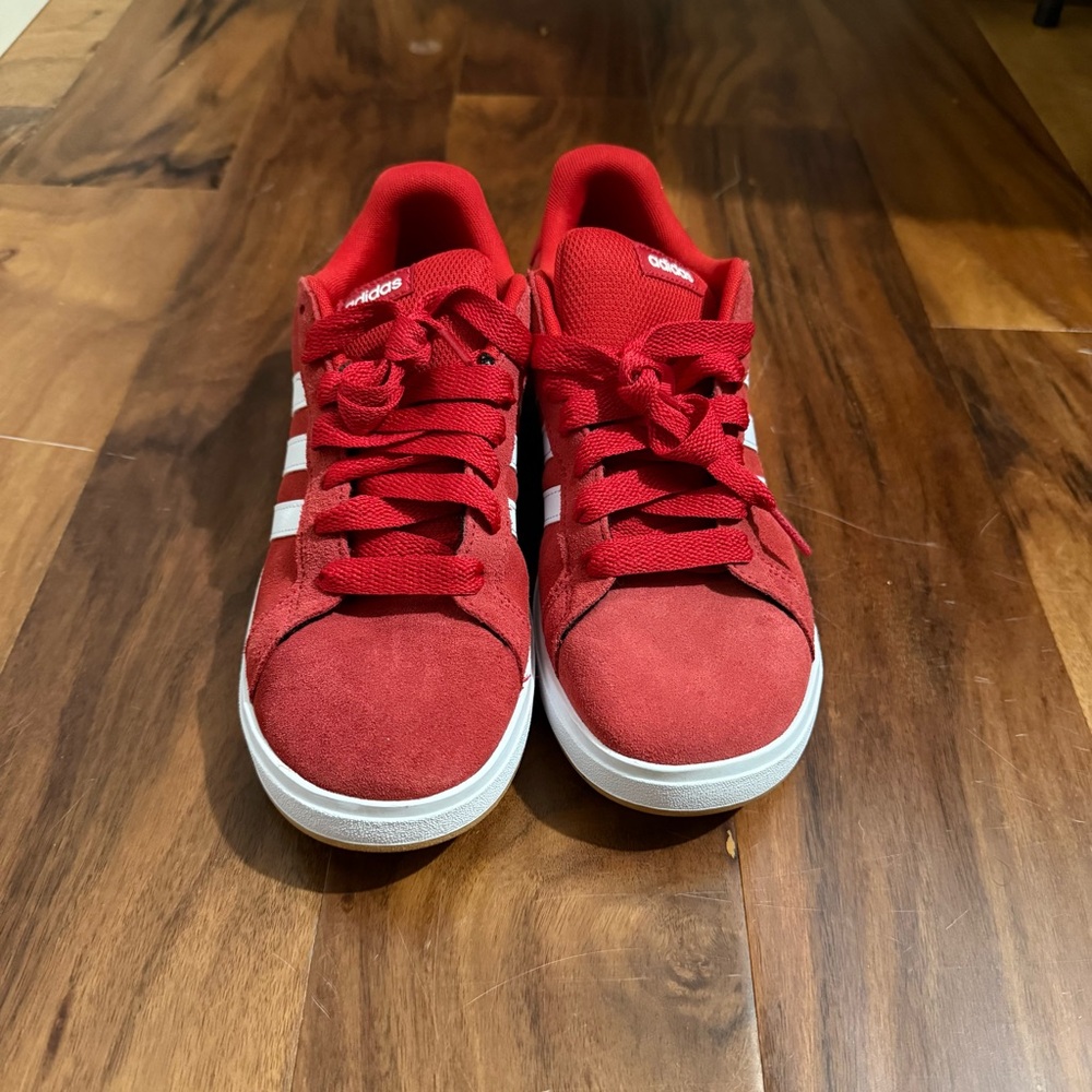 Adidas Kids Red and White Sneakers